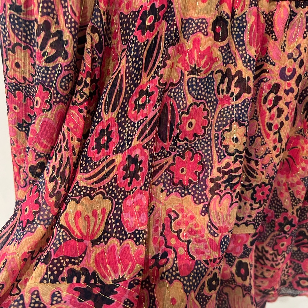 A.L.C. Vera Silk Chiffon Tiered Mink Skirt - Picture 5 of 6